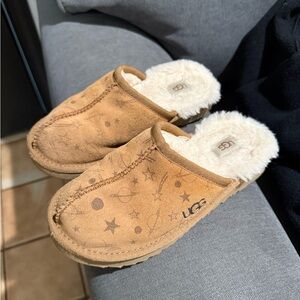 UGG Brown Starry Shearling Slippers